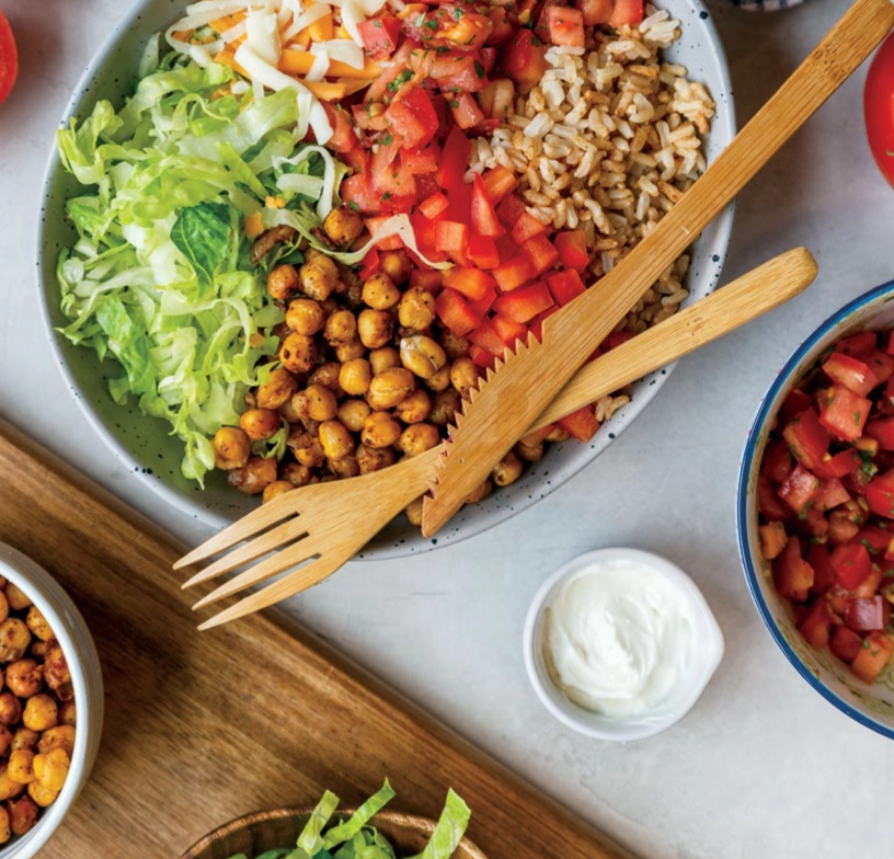 Roasted chickpea Burrito Bowl